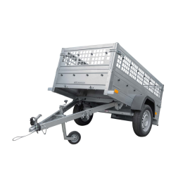 Remolque Unitrailer GARDEN TRAILER 200 KIPP con laterales de reja y rueda joceky
